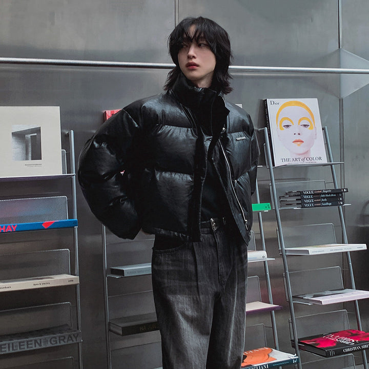 S8 No. 182 PU Leather Padded Puffer Jacket