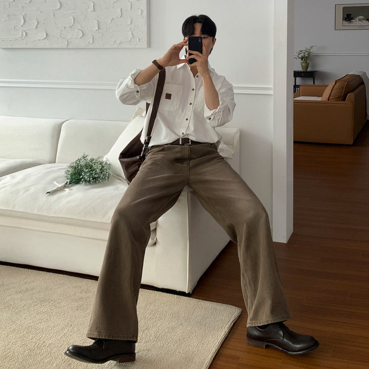 S8 No. 190 Vintage Washed Wide Straight Denim