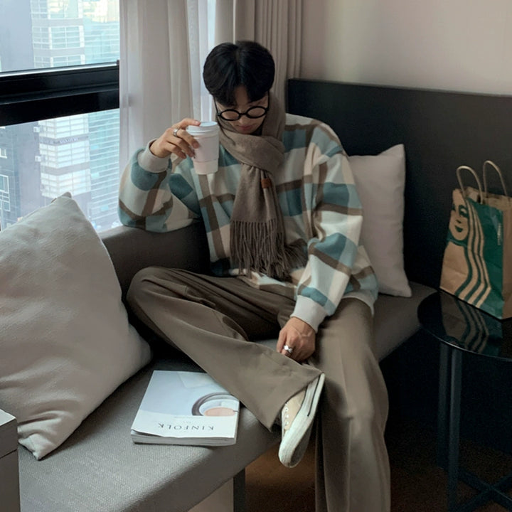 S8 No. 304 Plush Plaid Winter Sweater