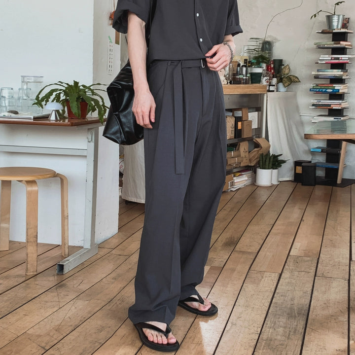 S8 No. 672 Half-Sleeve Button-Up Shirt And Trousers Set
