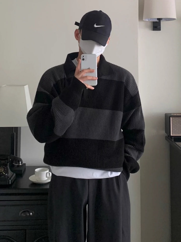 KC No. 408 Striped Knit Sweater