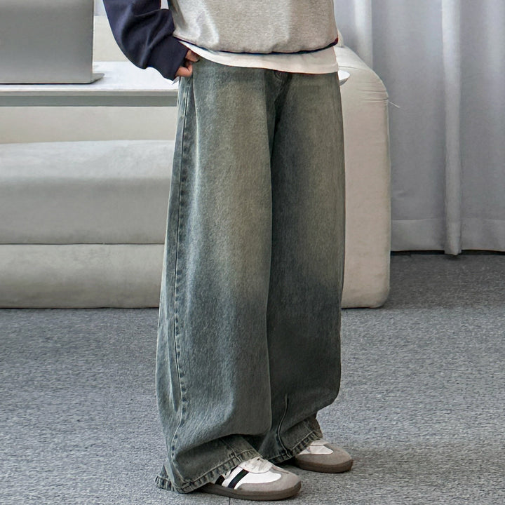 S8 No. 170 Washed Wide Straight Denim Jeans