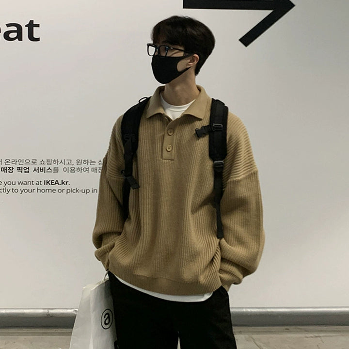 KC No. 419 Pleated Polo Sweater
