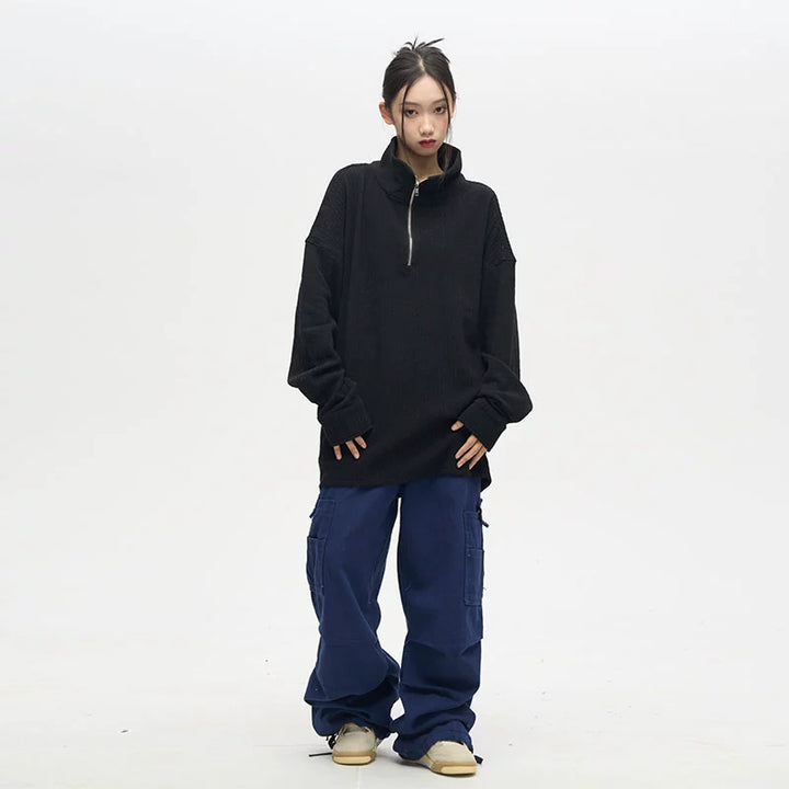 KC No. 538 Casual Half-Zip Knit Sweater
