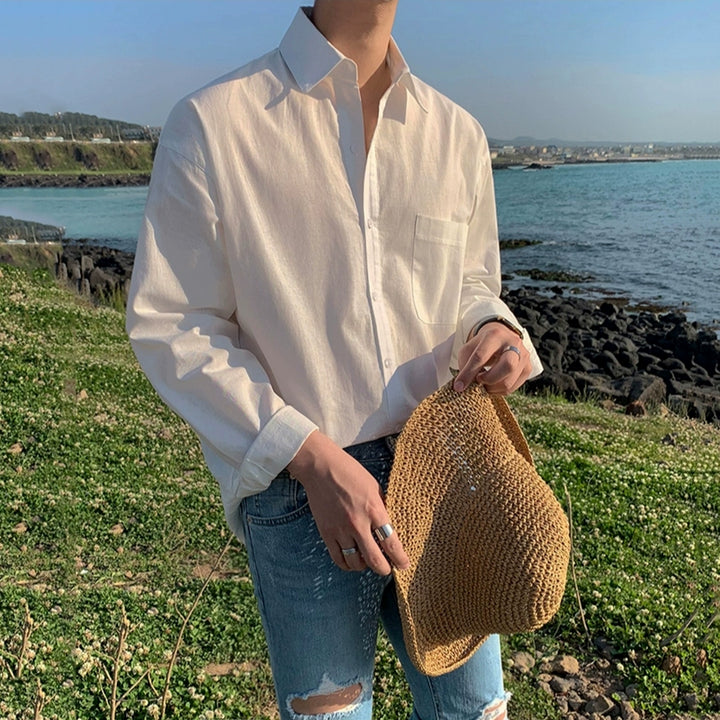KC NO. 362 LONG-SLEEVED LINEN SHIRT |MT