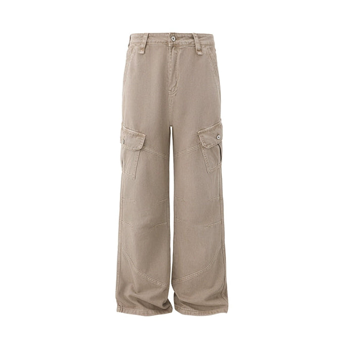 S8 No. 668 Wide-Leg Cargo Pants In Beige