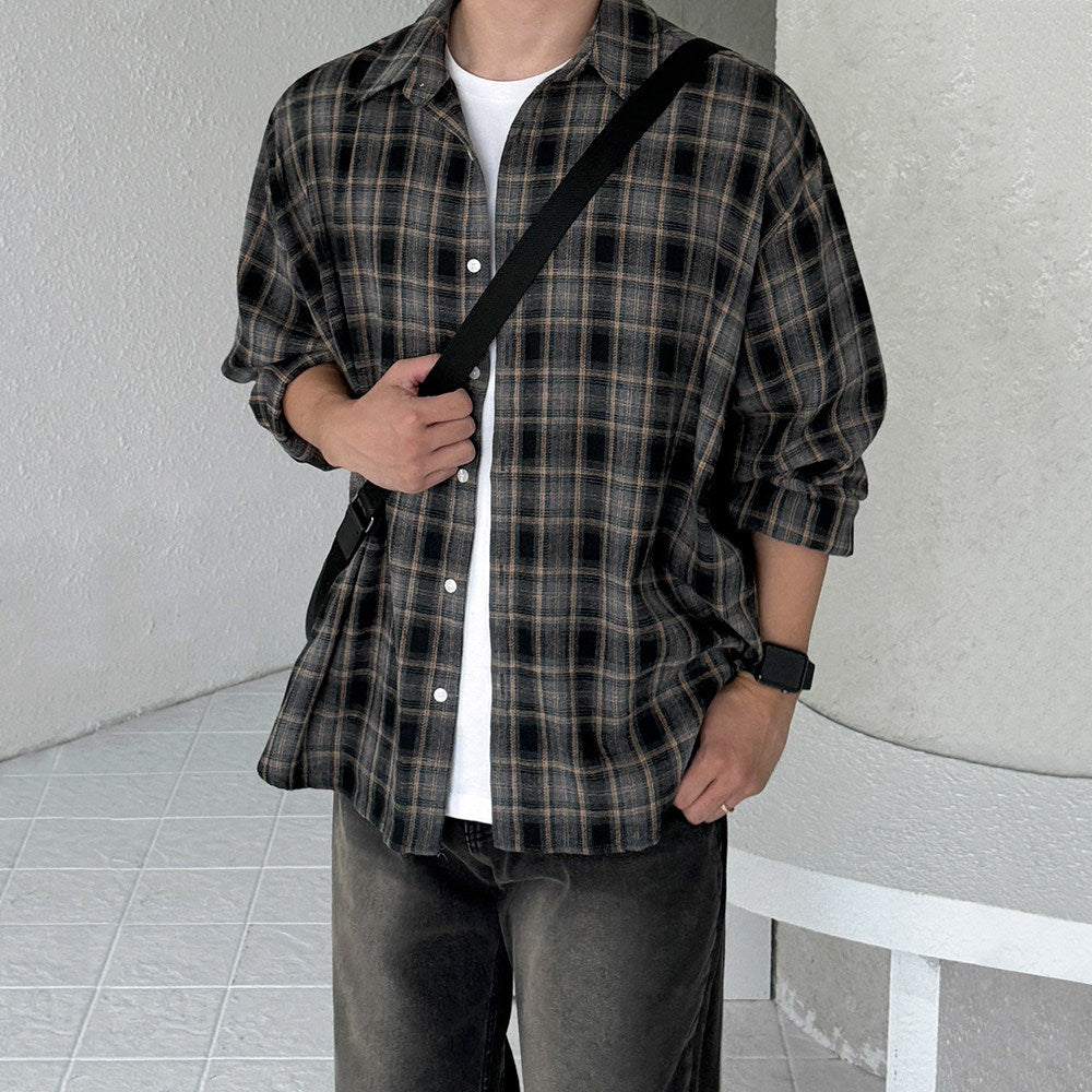 S8 No. 708 Retro Plaid Button-Up Shirt