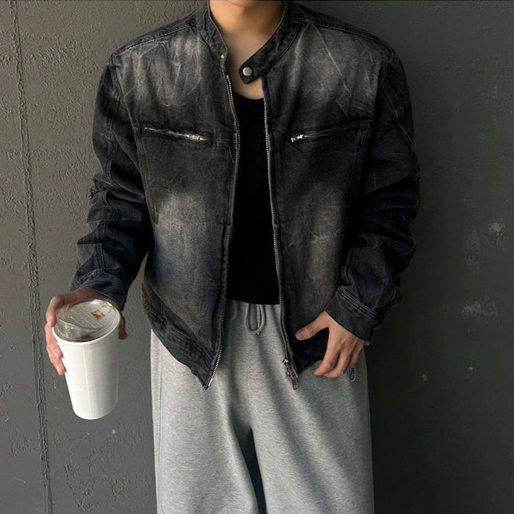 S8 No. 666 Black Washed Denim Jacket