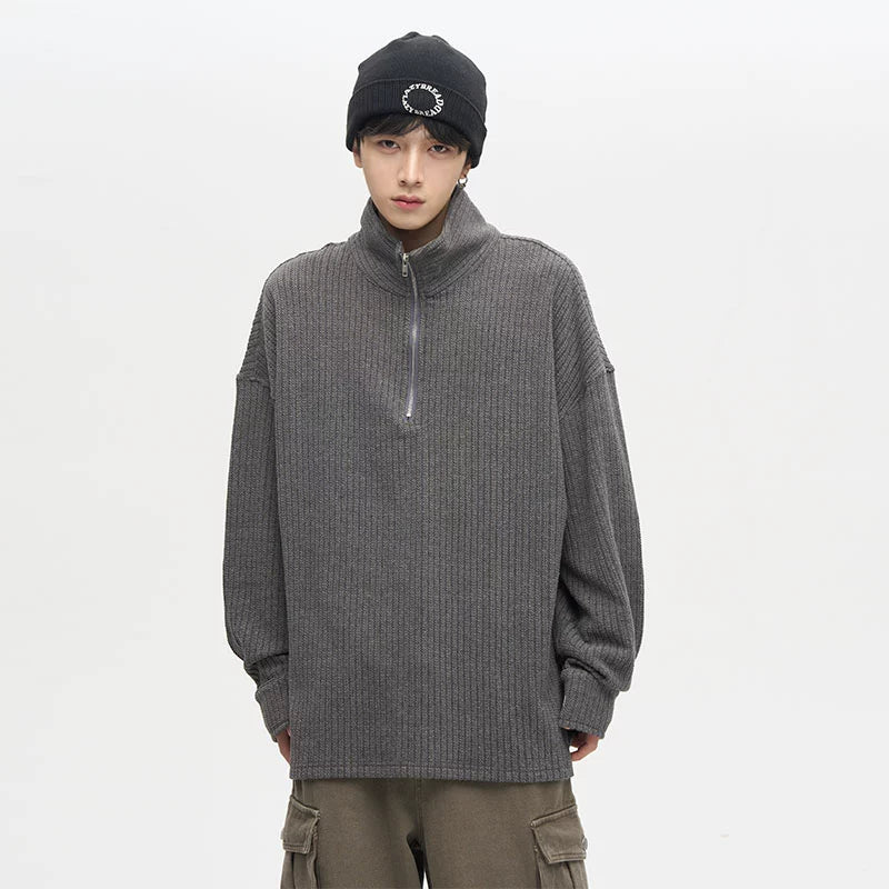 KC No. 538 Casual Half-Zip Knit Sweater