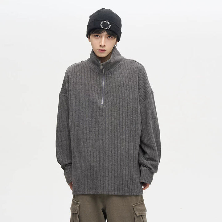 KC No. 538 Casual Half-Zip Knit Sweater