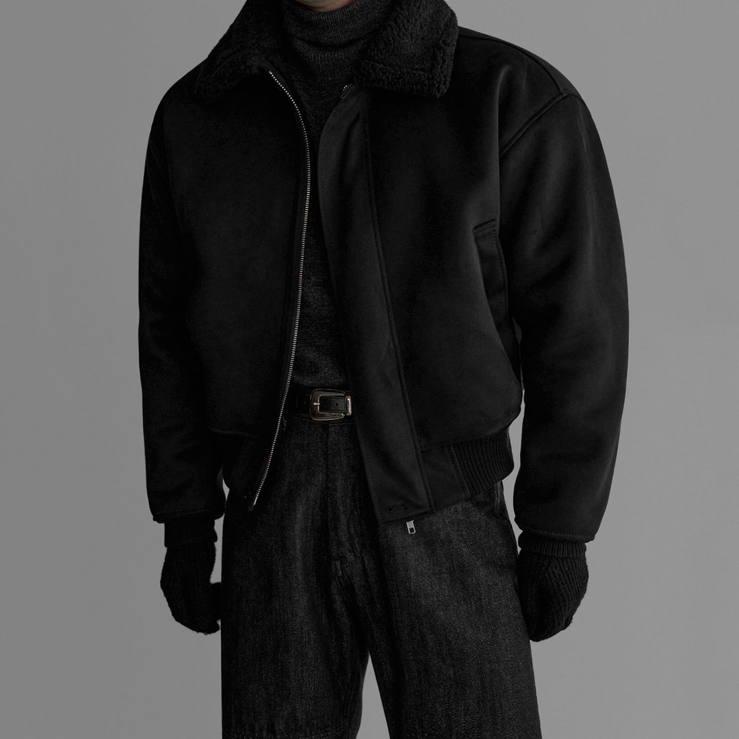 S8 No. 709 Faux Fur Collar Padded Bomber Jacket