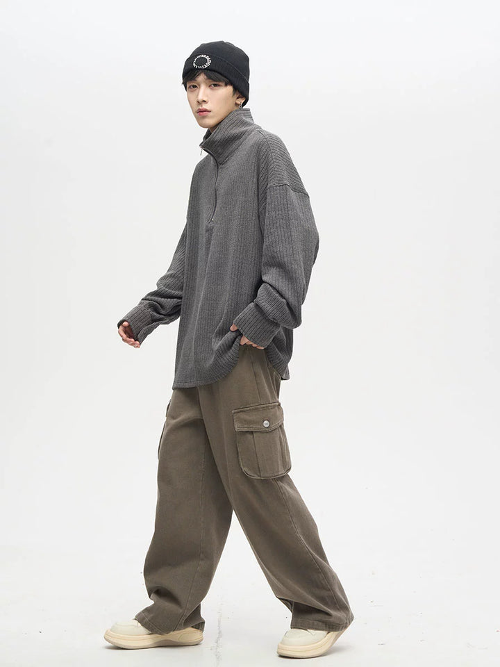 KC No. 538 Casual Half-Zip Knit Sweater