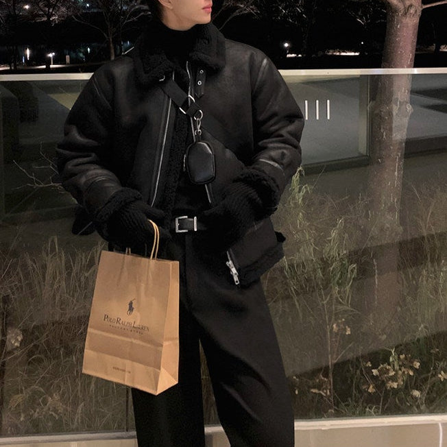 S8 No. 165 Oversized Suede Fleece Jacket