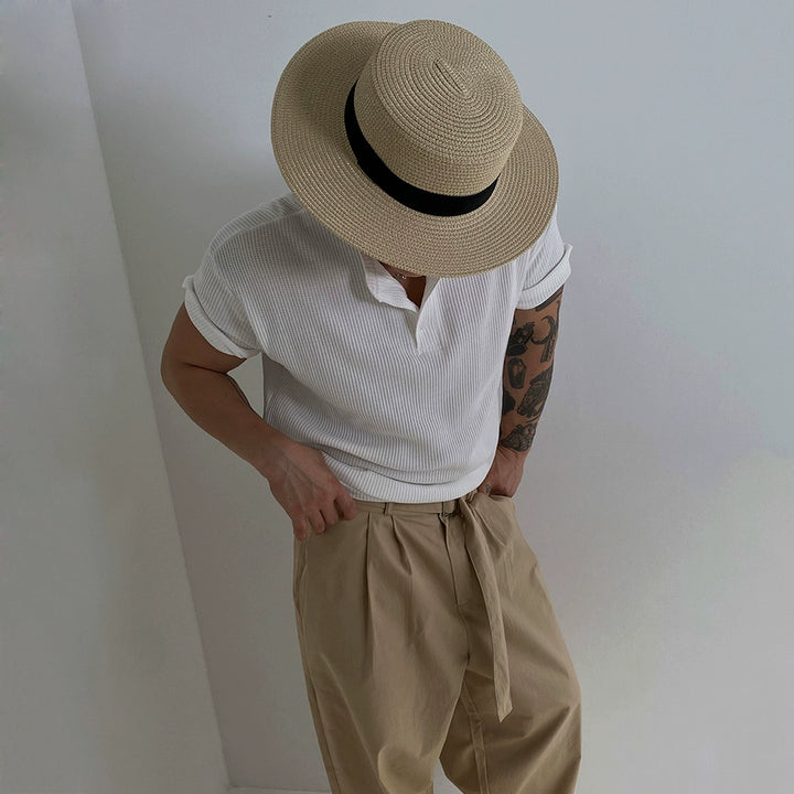 S8 No. 645 Waffle Knit Henley T-Shirt