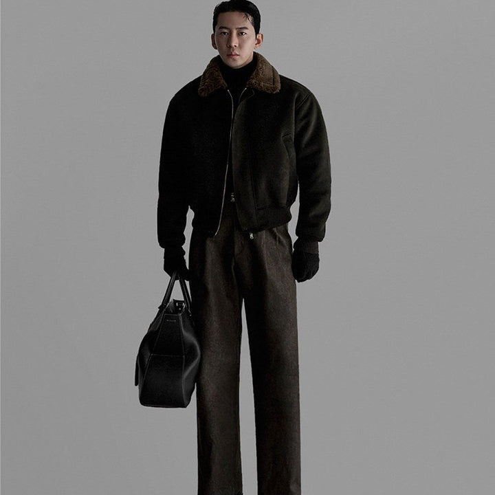 S8 No. 709 Faux Fur Collar Padded Bomber Jacket