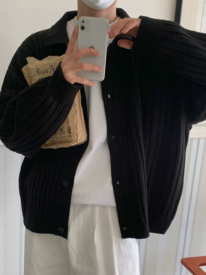KC No. 414 Pleated Knit Cardigan
