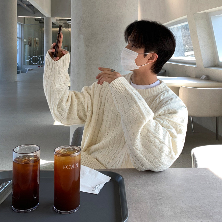 S8 No. 191 Oversized Cable Knit Pullover