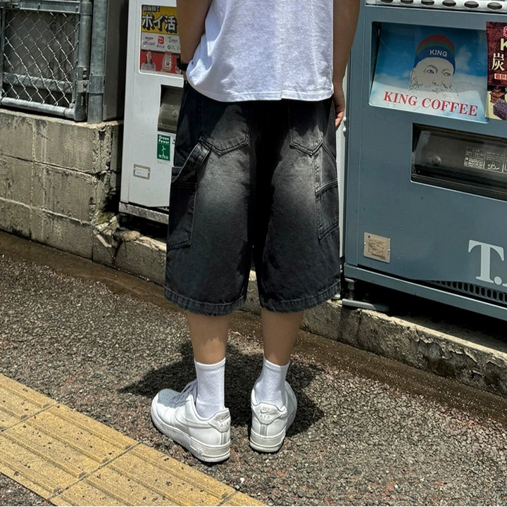 S8 No. 703 Washed Baggy Denim Shorts