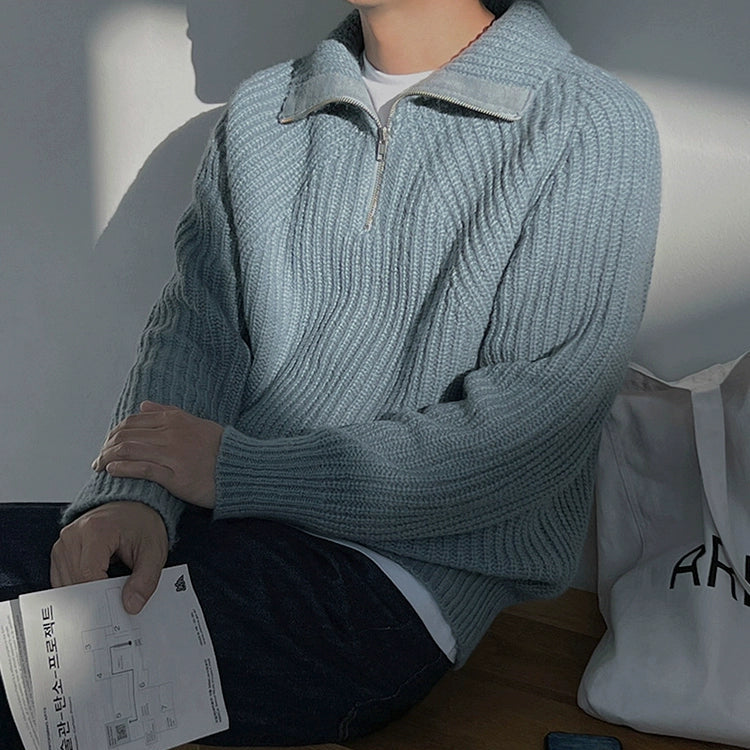 S8 No. 464 Quarter Zip Knit Sweater