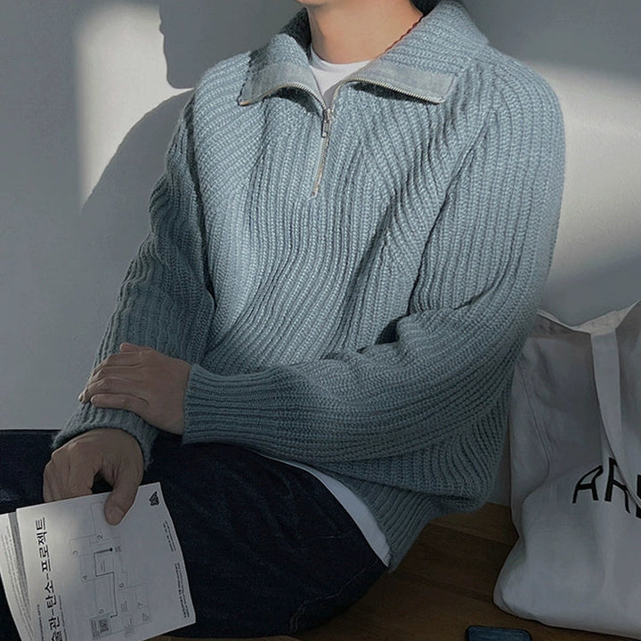 S8 No. 464 Quarter Zip Knit Sweater