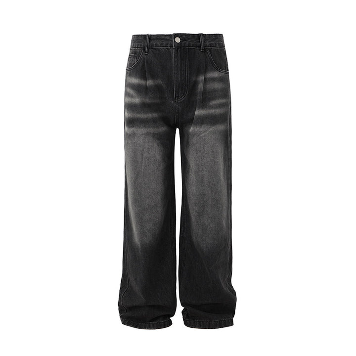 S8 No. 178 Washed Black Mop Style Wide Jeans
