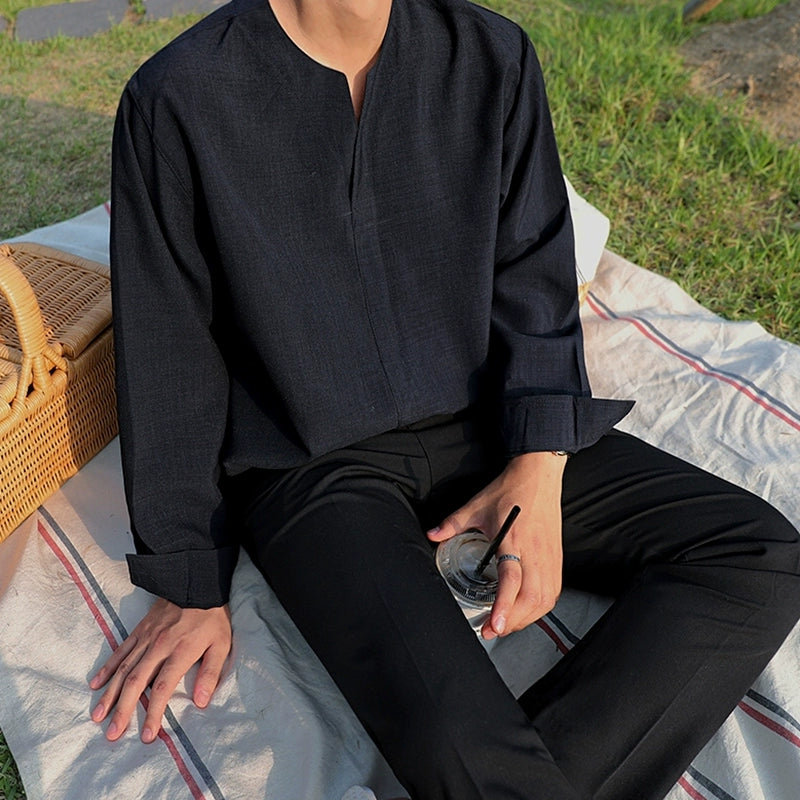 S8 No. 277 Loose Long-Sleeved Linen Shirt