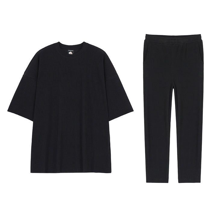 S8 No. 224 Black Short-Sleeved T-Shirt And Trousers