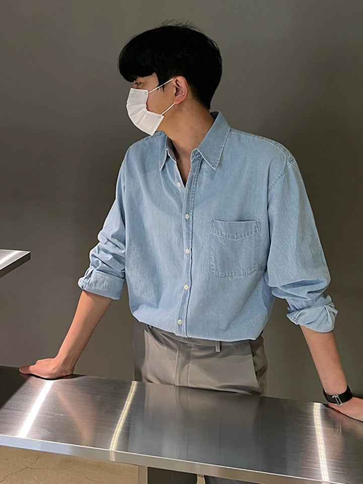 S8 No. 347 Denim Long-Sleeved Shirt