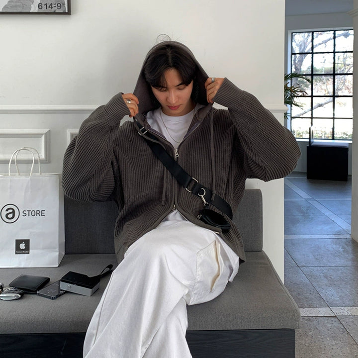 S8 No. 307 Loose Hooded Cardigan Sweater