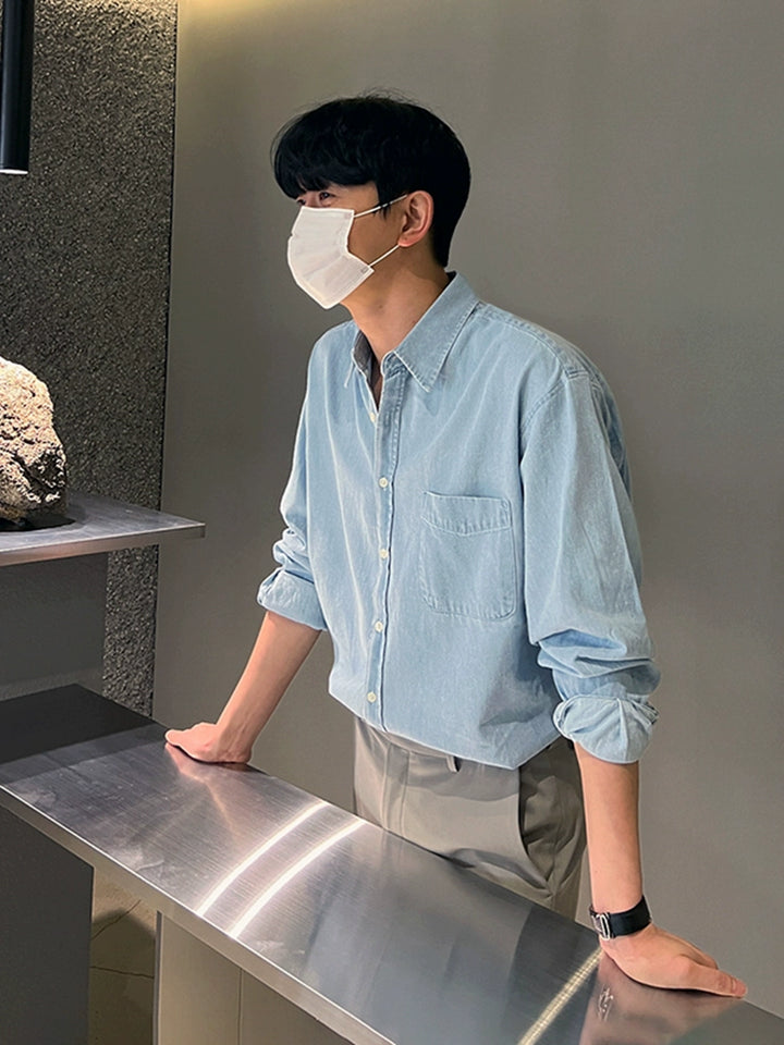S8 No. 347 Denim Long-Sleeved Shirt