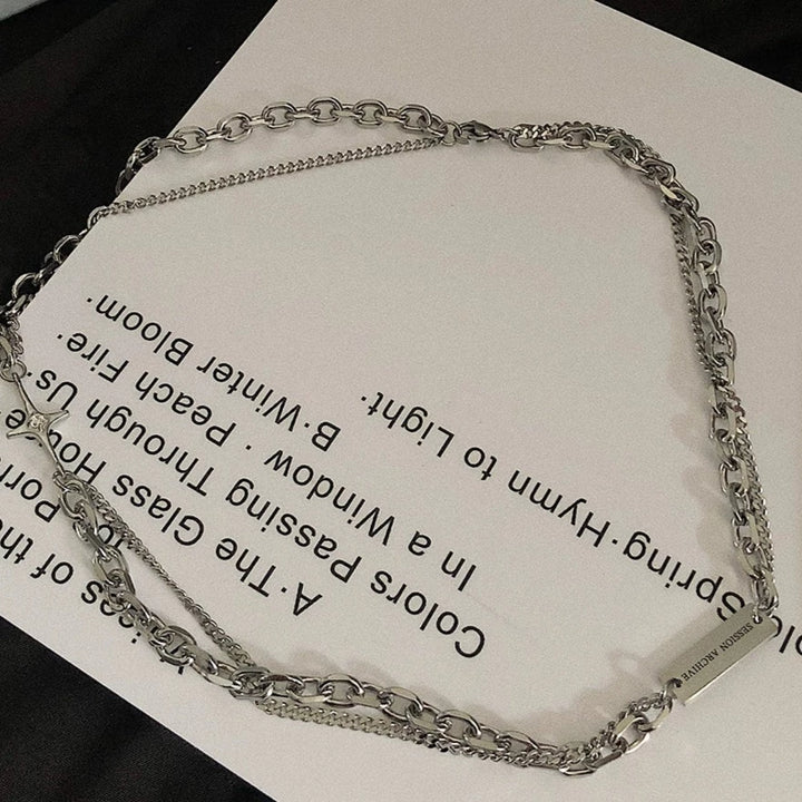 S8 No. 264 Double Layer Chain Necklace w/Pendant