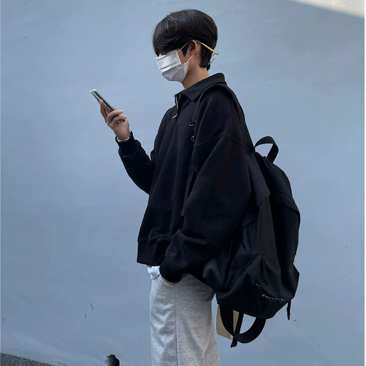 S8 No. 216 Long-Sleeved Collared Sweatershirt
