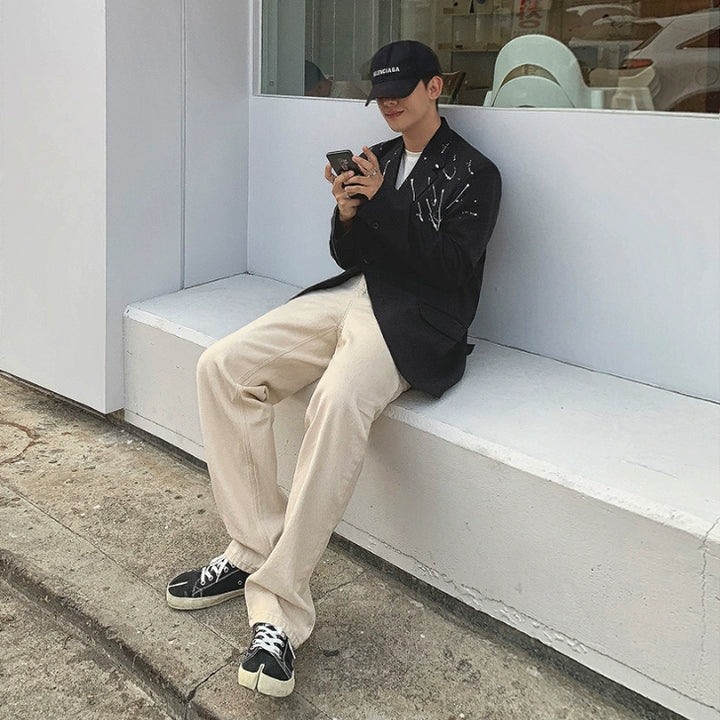 S8 No. 221 White Wide-Leg Trousers