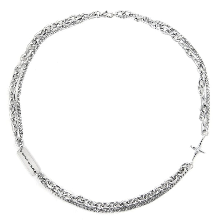 S8 No. 264 Double Layer Chain Necklace w/Pendant