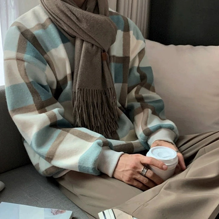 S8 No. 304 Plush Plaid Winter Sweater