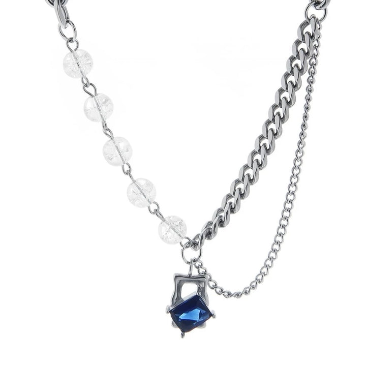 S8 No. 231 Multi Necklace w/Blue Gem Pendant