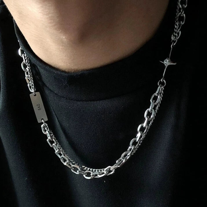 S8 No. 264 Double Layer Chain Necklace w/Pendant