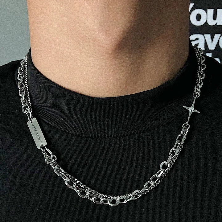 S8 No. 264 Double Layer Chain Necklace w/Pendant