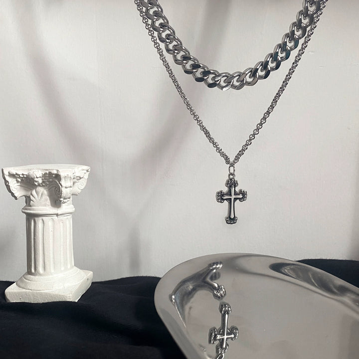 S8 No. 256 Double Layer Cross Necklace