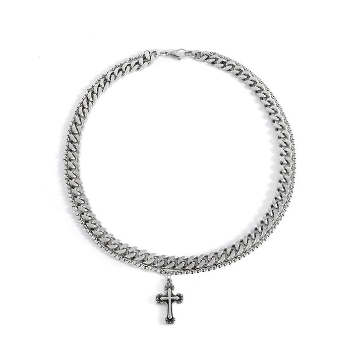 S8 No. 256 Double Layer Cross Necklace