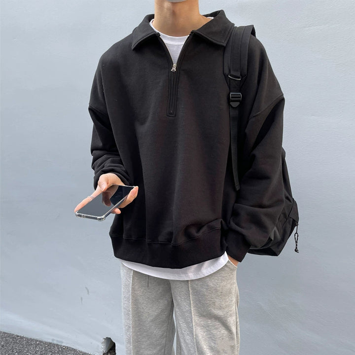 S8 No. 216 Long-Sleeved Collared Sweatershirt