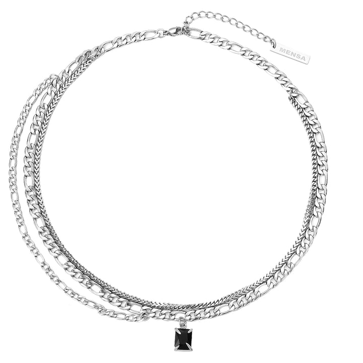S8 No. 284 Double Layer Black Gem Necklace