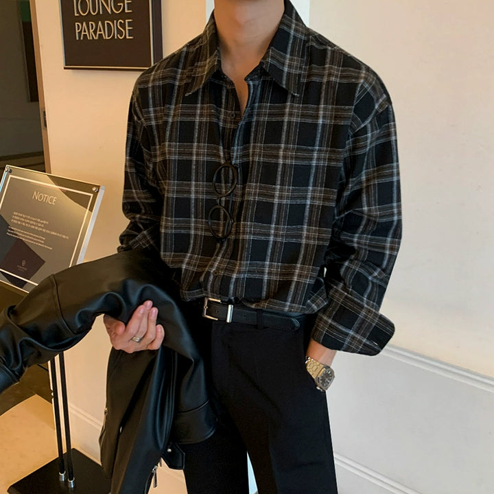 S8 No. 197 Plaid Long-Sleeved Shirt