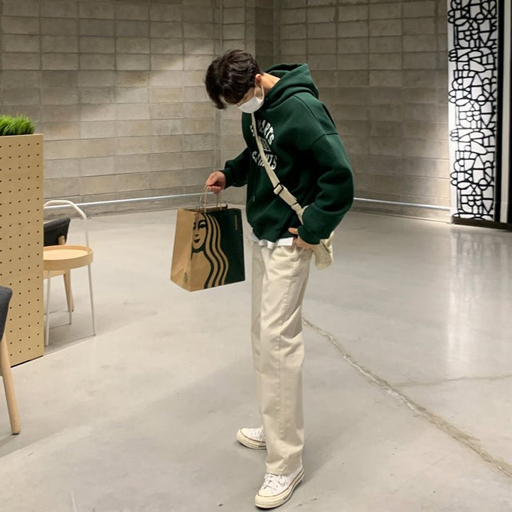 KC No. 152 GREEN LETTERED HOODIE |MO - KŌSEI COLLECTIVE コーセイコレクティブ|Korean Fashion|Japanese Fashion|Asian Fashion| Asian Jewelry